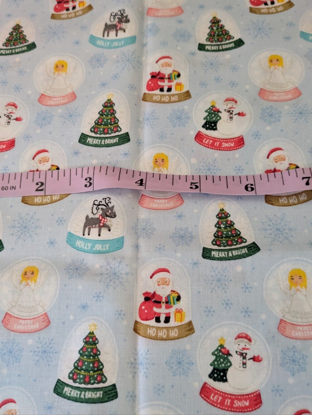 Snow Globe Cotton Fabric 38" X 44" Pre Cuts